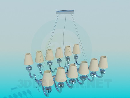 modello 3D Lampadario per lampadine da 12 - anteprima