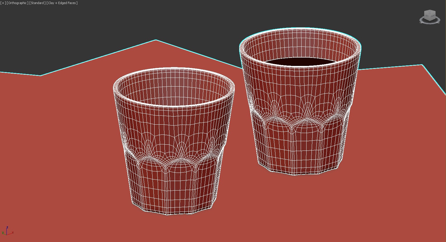 Mesa auxiliar con vasos 3D modelo Compro - render