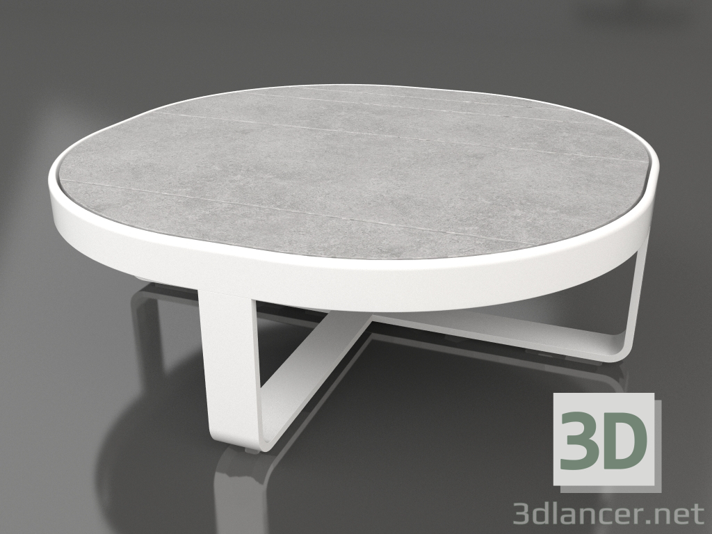 modello 3D Tavolino rotondo Ø90 (DEKTON Kreta, Bianco) - anteprima