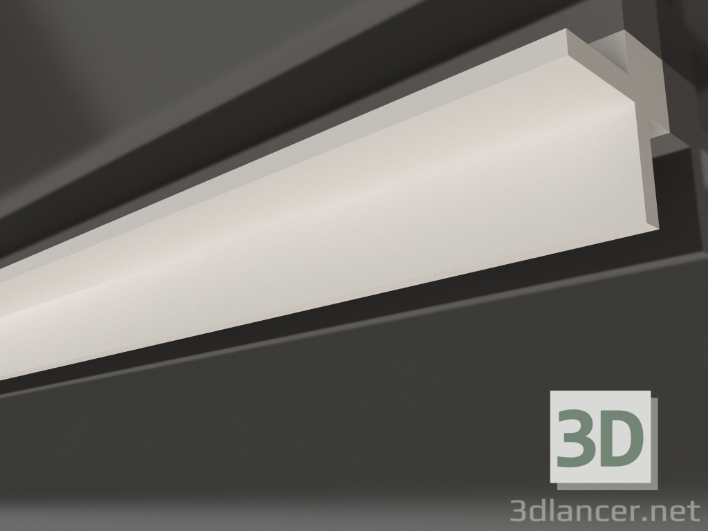 modello 3D Cornice soffitto in gesso con illuminazione KGC 013 (60x60) - anteprima