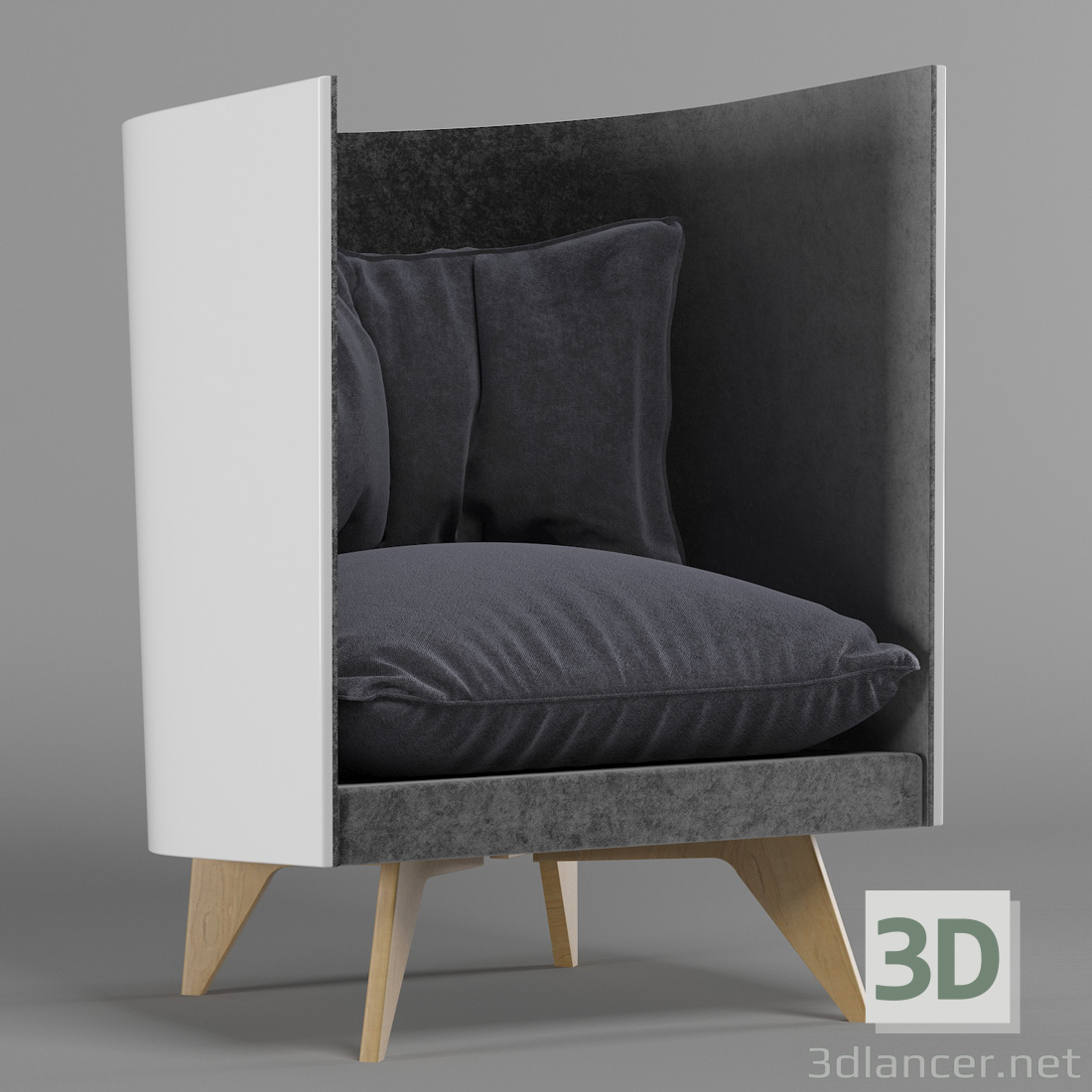 Sillón ODESD2-V1 3D modelo Compro - render