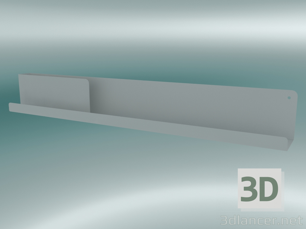 3 डी मॉडल शेल्फ मुड़ा हुआ (96x13 सेमी, ग्रे) - पूर्वावलोकन