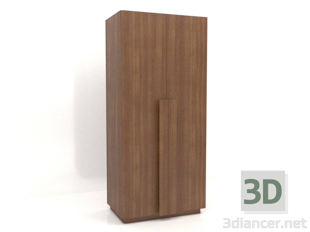 3d model Wardrobe MW 04 wood (option 3, 1000x650x2200, wood brown light) - preview