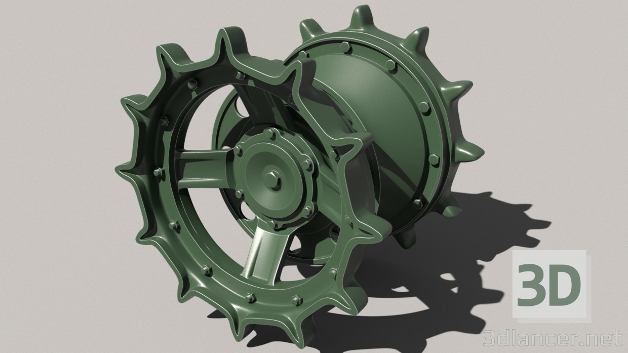 modèle 3D Menant la roue t-72-80-90 - preview