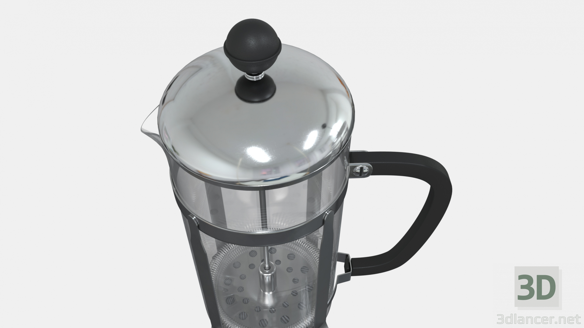 3d Kettle - press kettle model buy - render