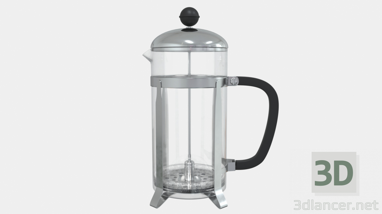3d Kettle - press kettle model buy - render