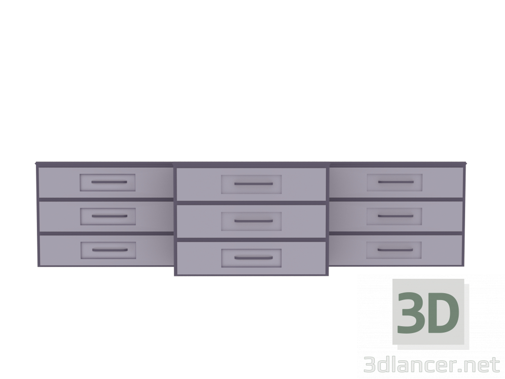 3d interior locker model buy - render
