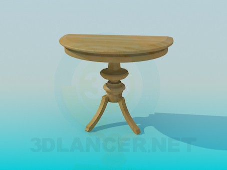 3d модель Пристеночный столик (полукруглый стол) – превью