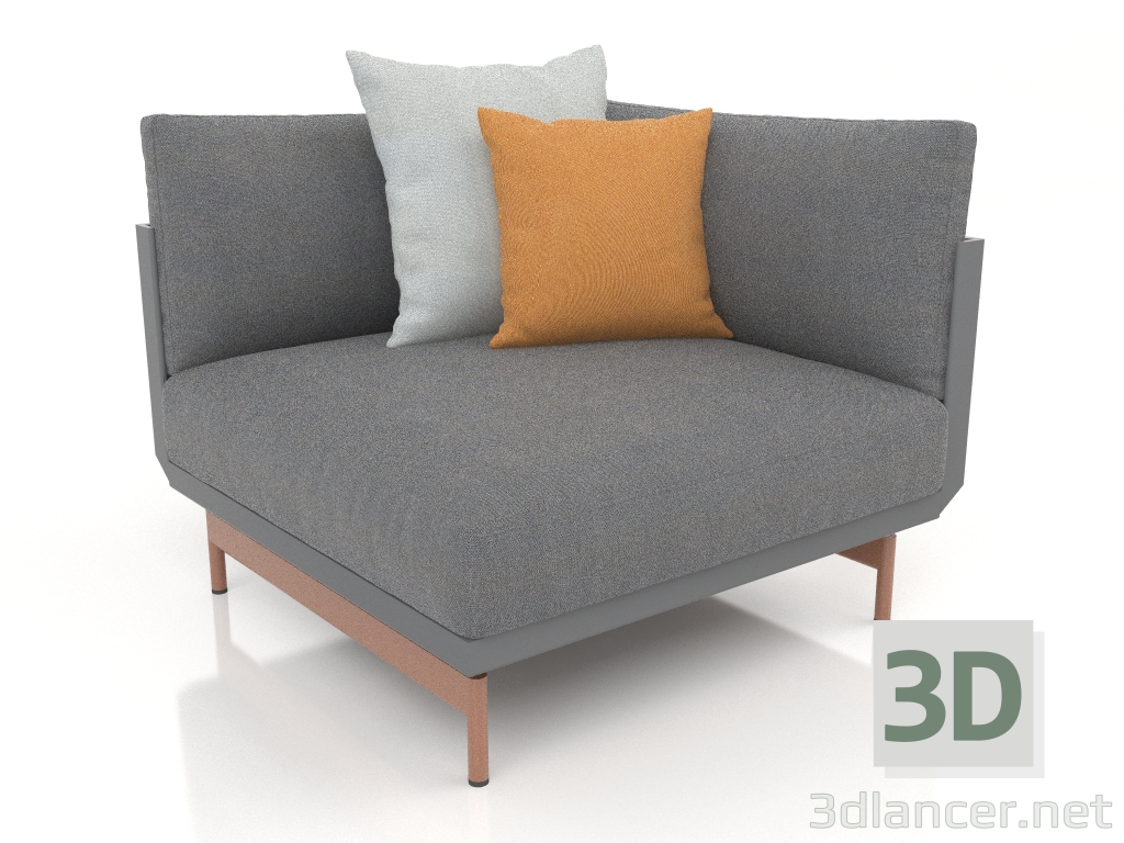 3d model Módulo sofá sección 6 (Antracita) - vista previa