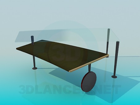modello 3D Tavolino con piano tavolo scorrevole - anteprima