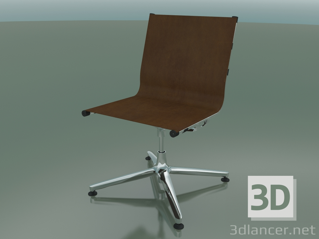 Modelo 3d Cadeira giratória com 4 pés com estofo em couro (1201) - preview