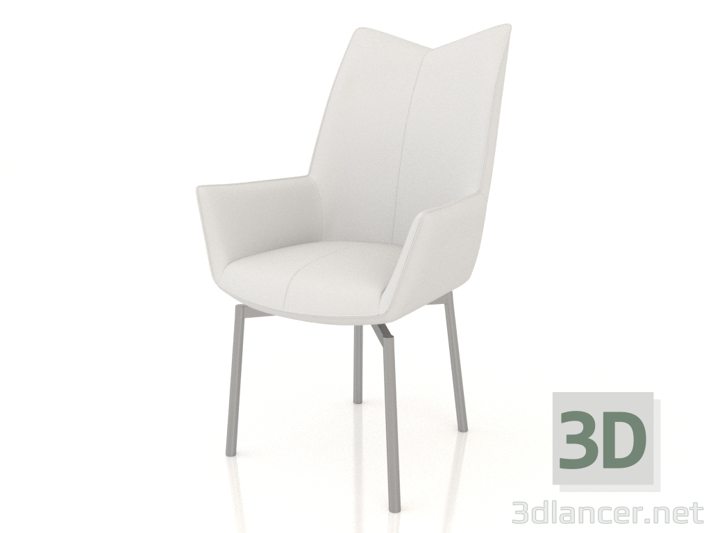 3D modeli Sandalye Renzo (beyaz-çelik) - önizleme