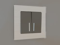 Interruptor de dois grupos com luz de fundo (marrom acinzentado)