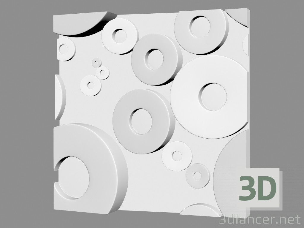 modello 3D Pannello murale in gesso (art. 137) - anteprima