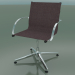 3d model Swivel chair with armrests on 4 legs, with fabric upholstery (1202) - preview