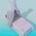 3D modeli Kız için gölgelik ile yatak - önizleme