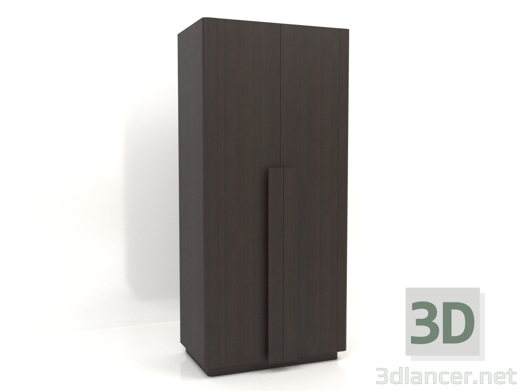 3D Modell Kleiderschrank MW 04 Holz (Option 3, 1000x650x2200, Holzbraun dunkel) - Vorschau