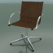 3D modeli 4 ayaklı, deri döşemeli, kolçaklı döner sandalye (1202) - önizleme