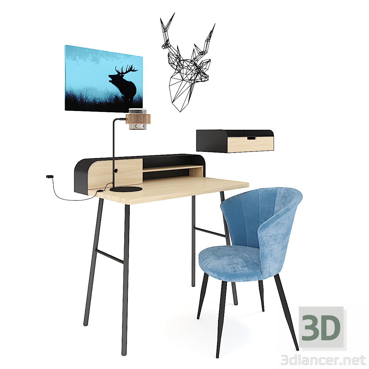 3d Workplace LA REDOUTE model buy - render
