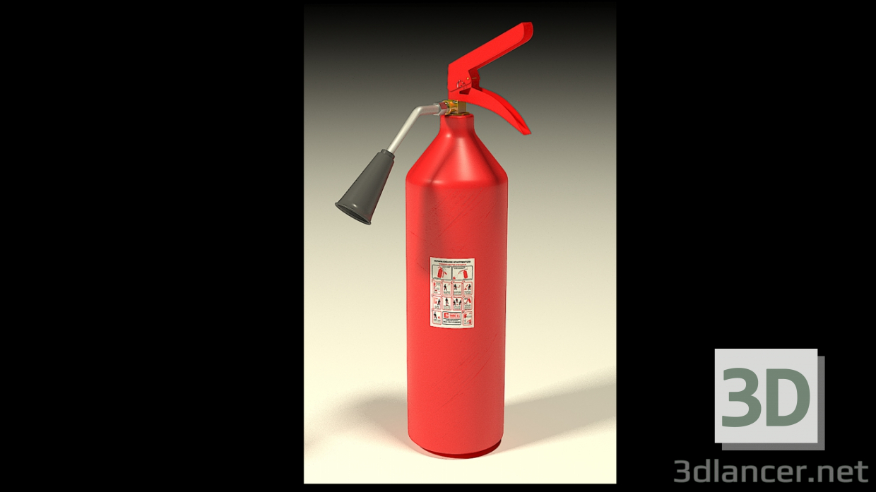 Modelo 3d Extintor de incêndio - preview
