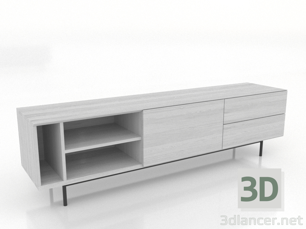 modello 3D Mobile TV 3 1800 mm (bianco RAL 9010) - anteprima modello 3D Mobile TV 3 1800 mm (bianco RAL 9010) - anteprima