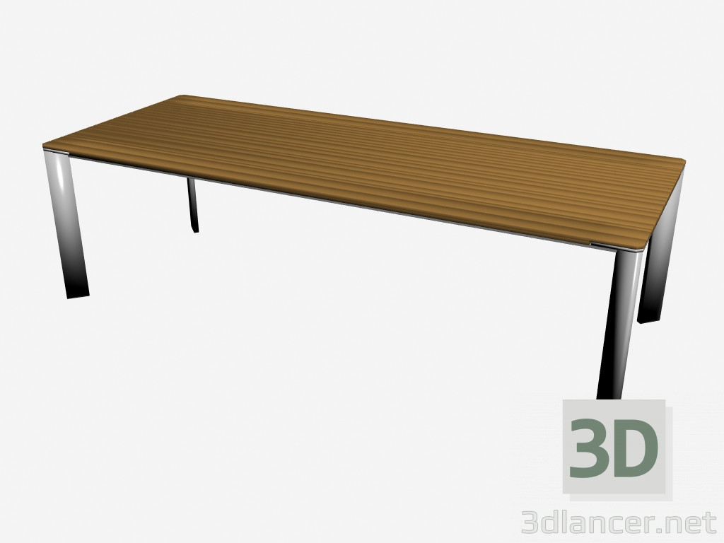 modello 3D Sala da pranzo tramonto tavolo albero 250x100 - anteprima