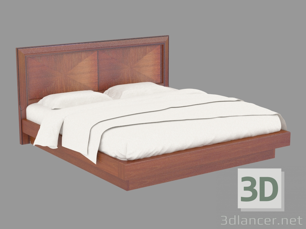 3 डी मॉडल बॉक्स LG108 साथ डबल बेड (208h110h220) - पूर्वावलोकन