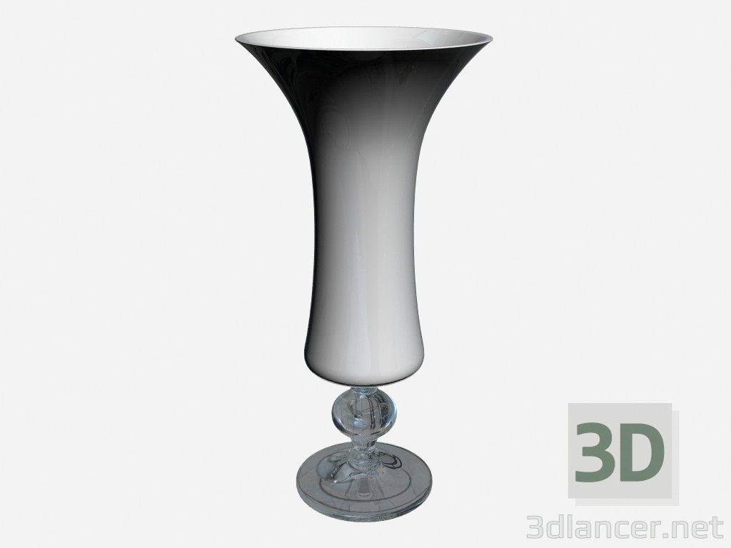 3D modeli Cam vazo aranjman Art Deco cam siyah kök - önizleme