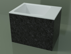 Countertop washbasin (01R122102, Nero Assoluto M03, L 48, P 36, H 36 cm)