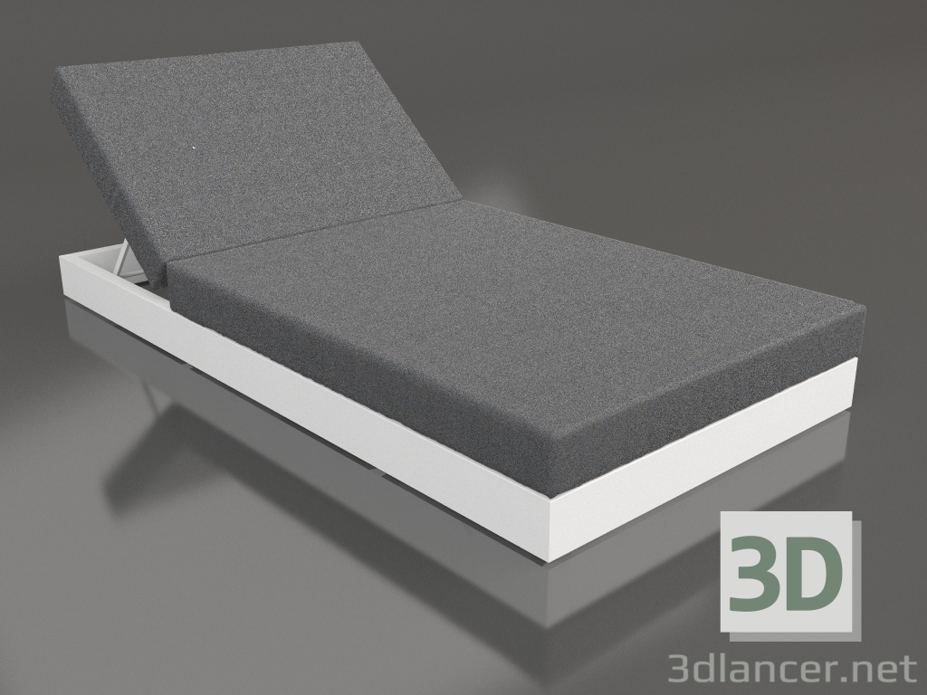 3D Modell Bett mit Rückenlehne 100 (Weiß) - Vorschau