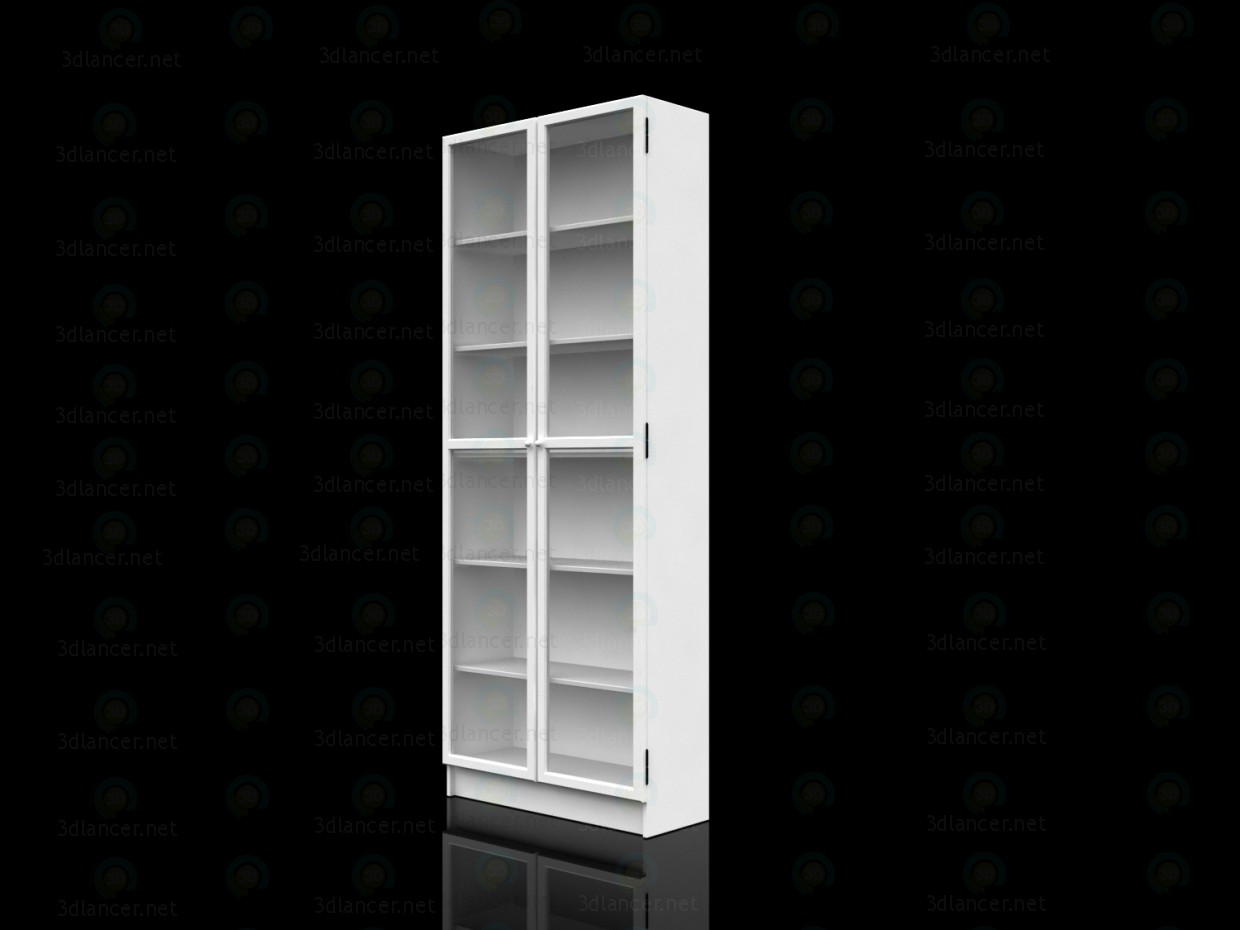 3d model Ikea Bookcase with doors BILLY OKSBERG - preview
