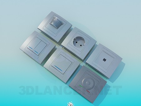 3d model Sockets, switches - preview