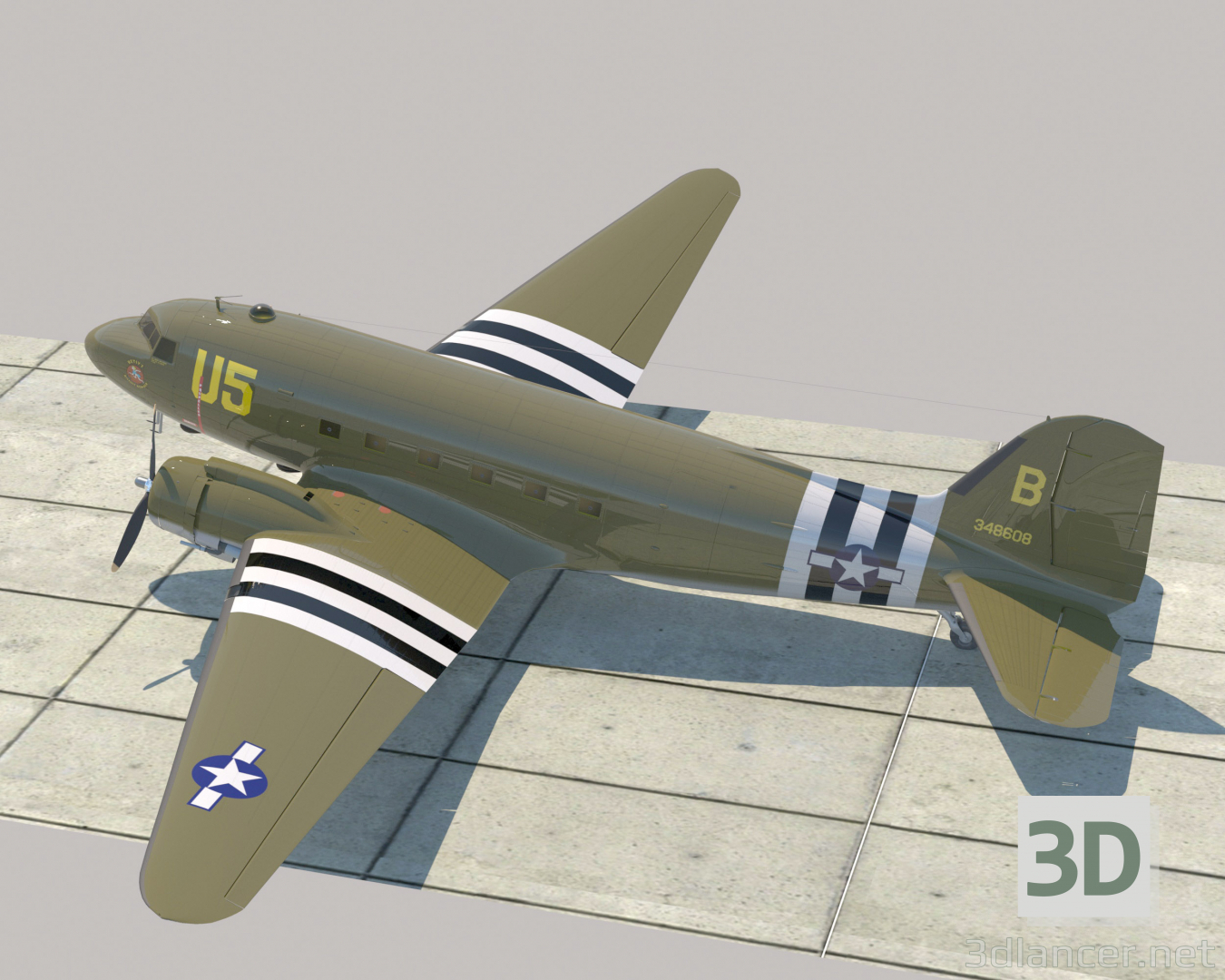 C-47 "Skytrain" 3D modelo Compro - render