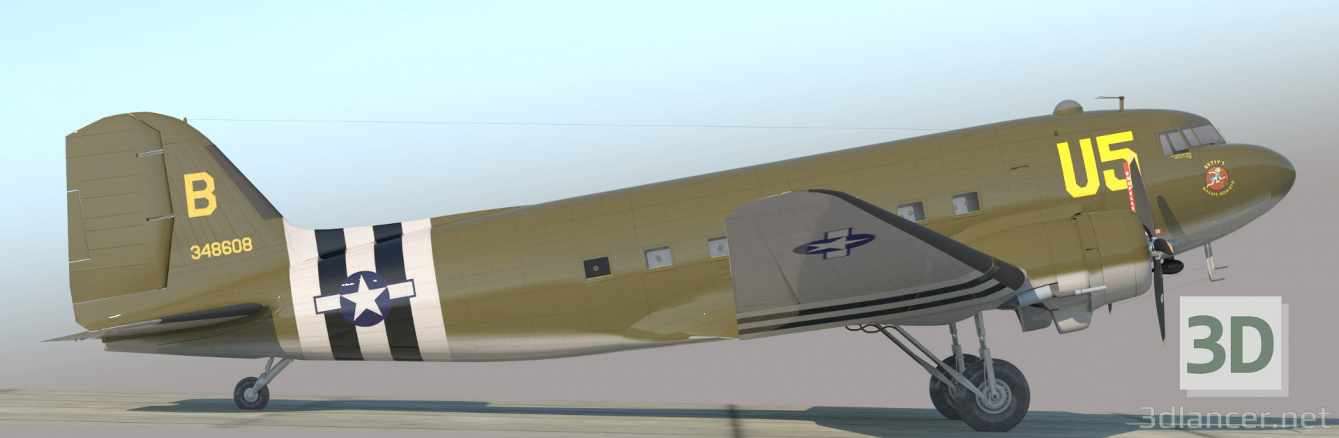 modello 3D di C-47 "Skytrain" comprare - rendering