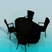 modèle 3D Chaises et table de cuisine - preview