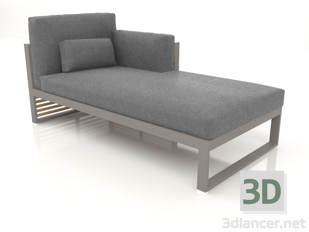 Modelo 3d Sofá modular, seção 2 direita, encosto alto (cinza quartzo) - preview