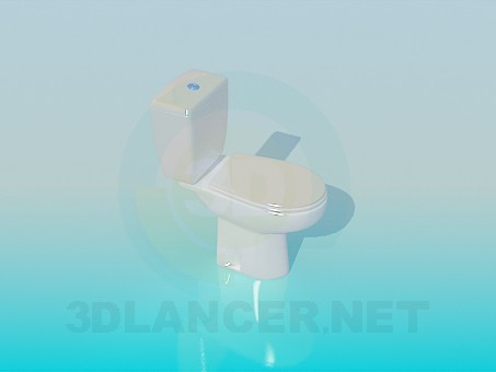 modello 3D WC con cassetta a zaino - anteprima