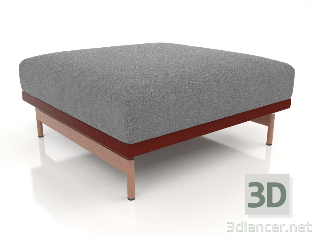 modello 3D Modulo divano, pouf (Rosso vino) - anteprima