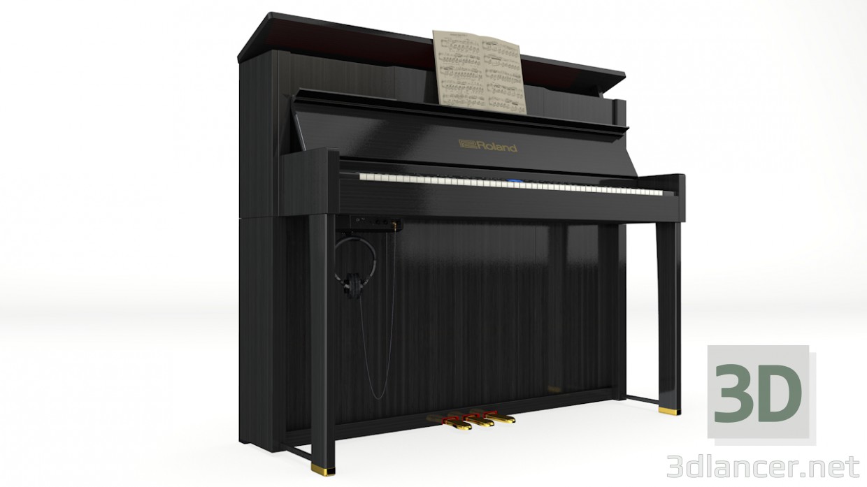 3d model Piano Roland LX-10F - vista previa