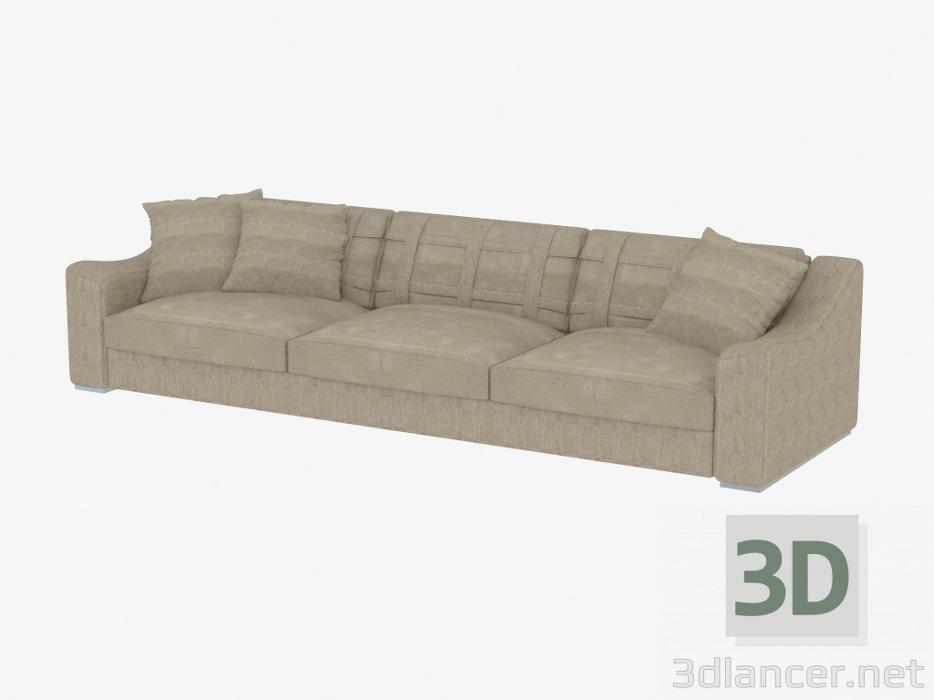 3D Modell Sofa Vier-Sitzer modern Golden (346) - Vorschau