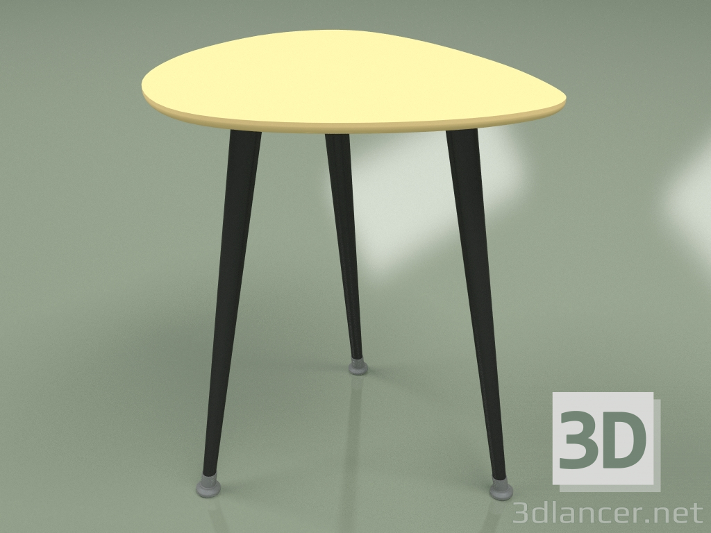 3d модель Приставной столик Капля (желтая охра) – превью