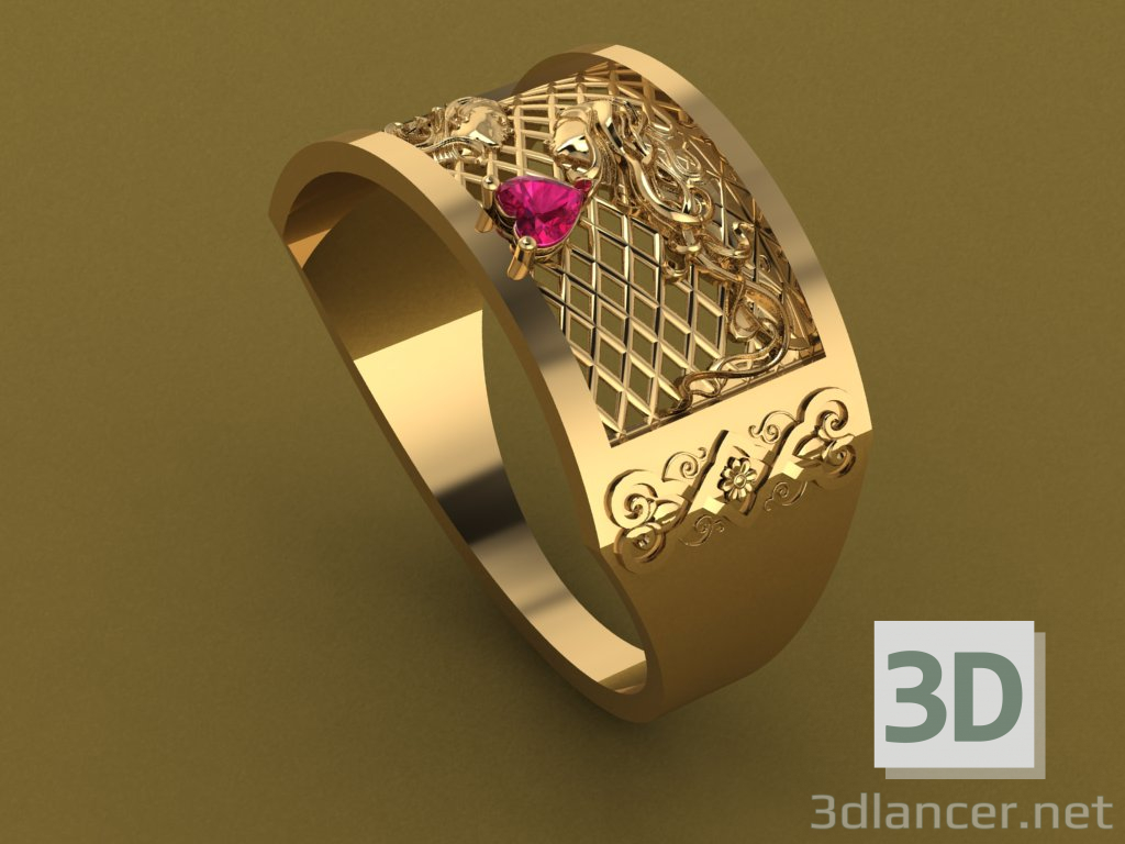 anillo dos 3D modelo Compro - render