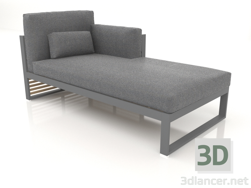 3d model Modular sofa, section 2 right, high back (Anthracite) - preview