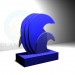 3d model statuette of a wave - preview