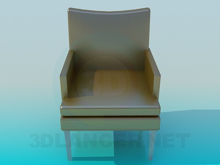 3d model silla con brazos - vista previa