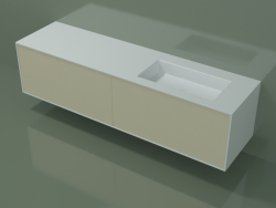 Washbasin with drawers (06UCA34D1, Bone C39, L 192, P 50, H 48 cm)
