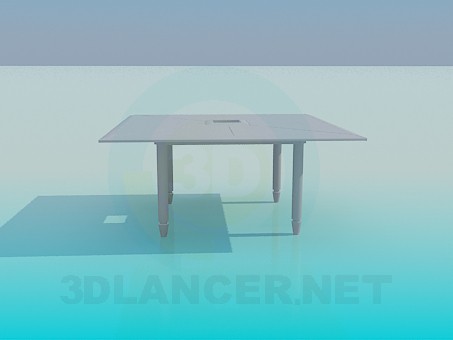 3d model Square table with hole - preview