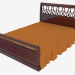 3d модель Двуспальная кровать, темная отделка – превью