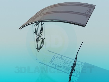 3D Modell Eingang und Geländer - Vorschau
