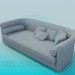 3d model Sofa with cushions and rollers - preview